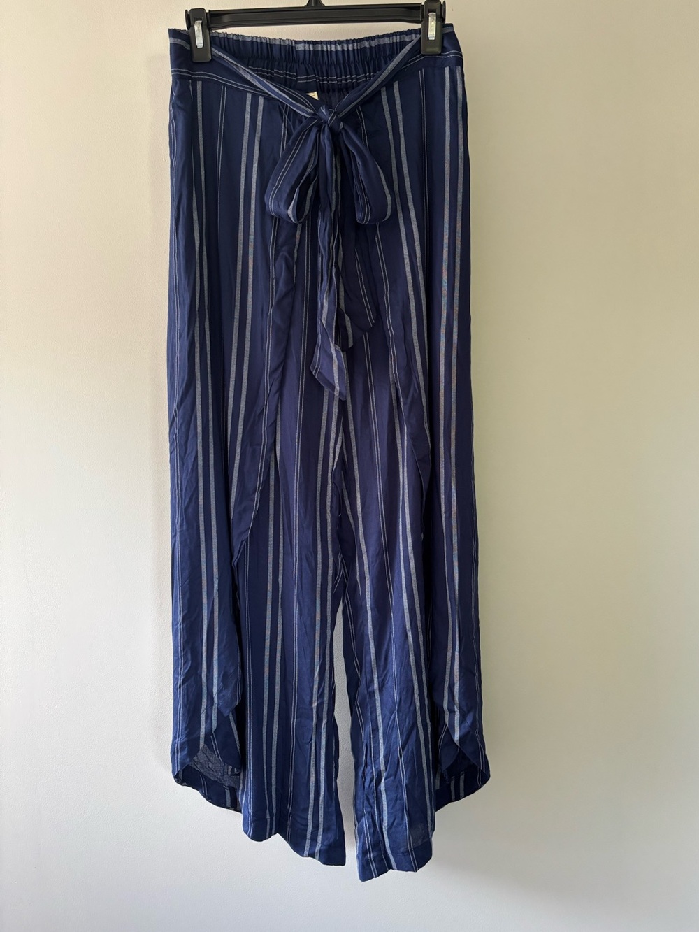 Japna Navy Striped Wide-Leg Pant